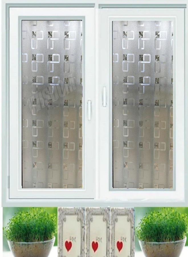 WISDOM Glass Frosted Window Film Self Adhesive Privacy Home/Kitchen/Bathroom Window Film 24x60 in - Image 2